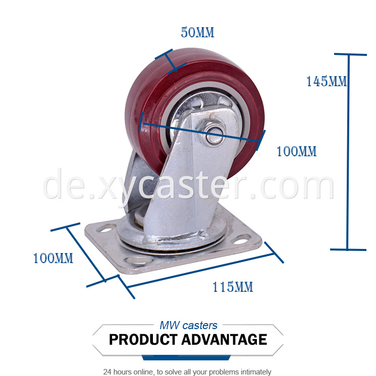 4 Inch Pvc Swivel Heavy Duty Caster